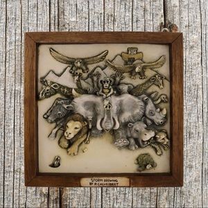 - Vintage 1999 “Storm Brewing” 3D ceramic art.